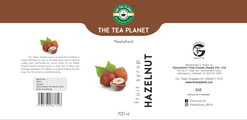 The Tea Planet Hazelnut Syrup 700 ml
